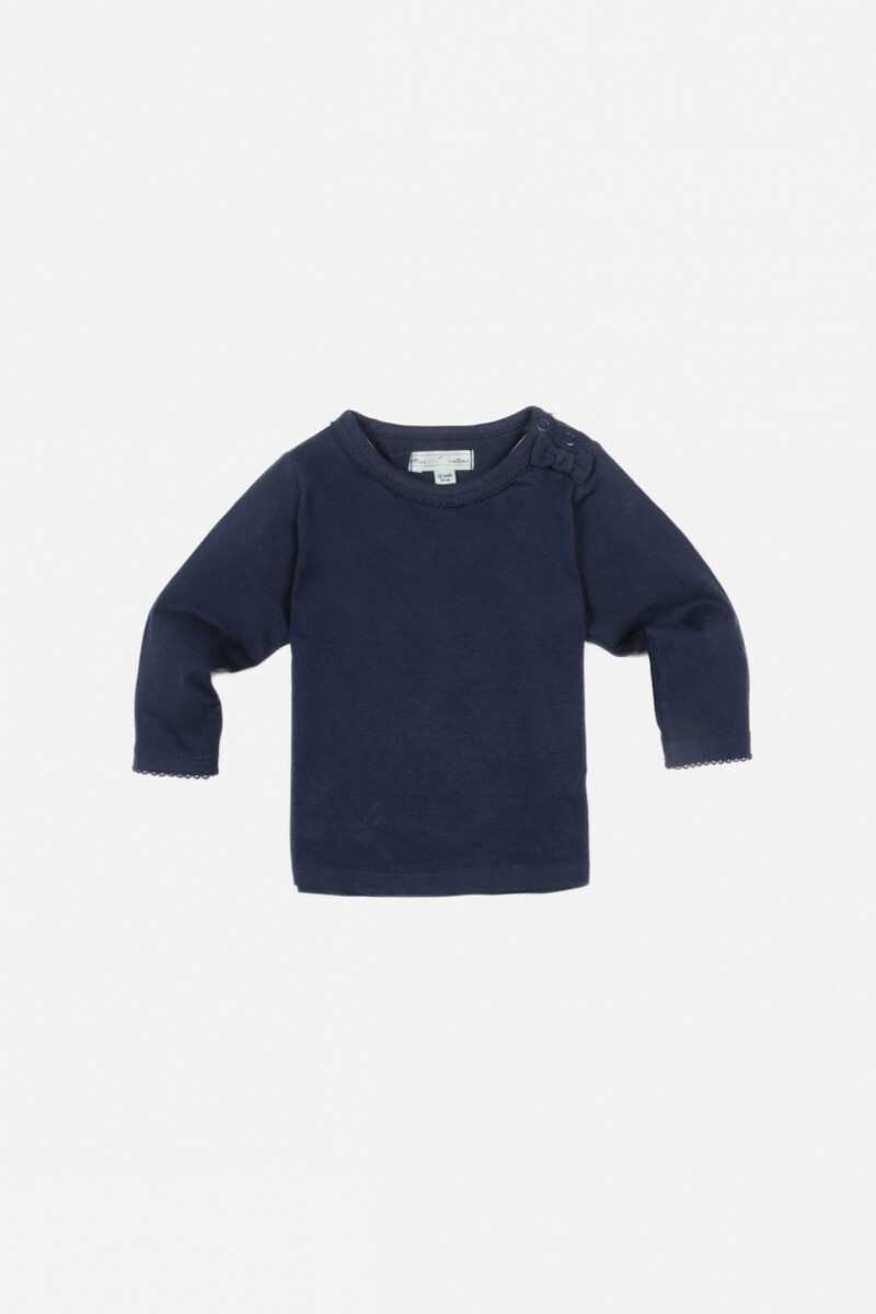 Remeras de bebe con moño - AZUL MARINO 