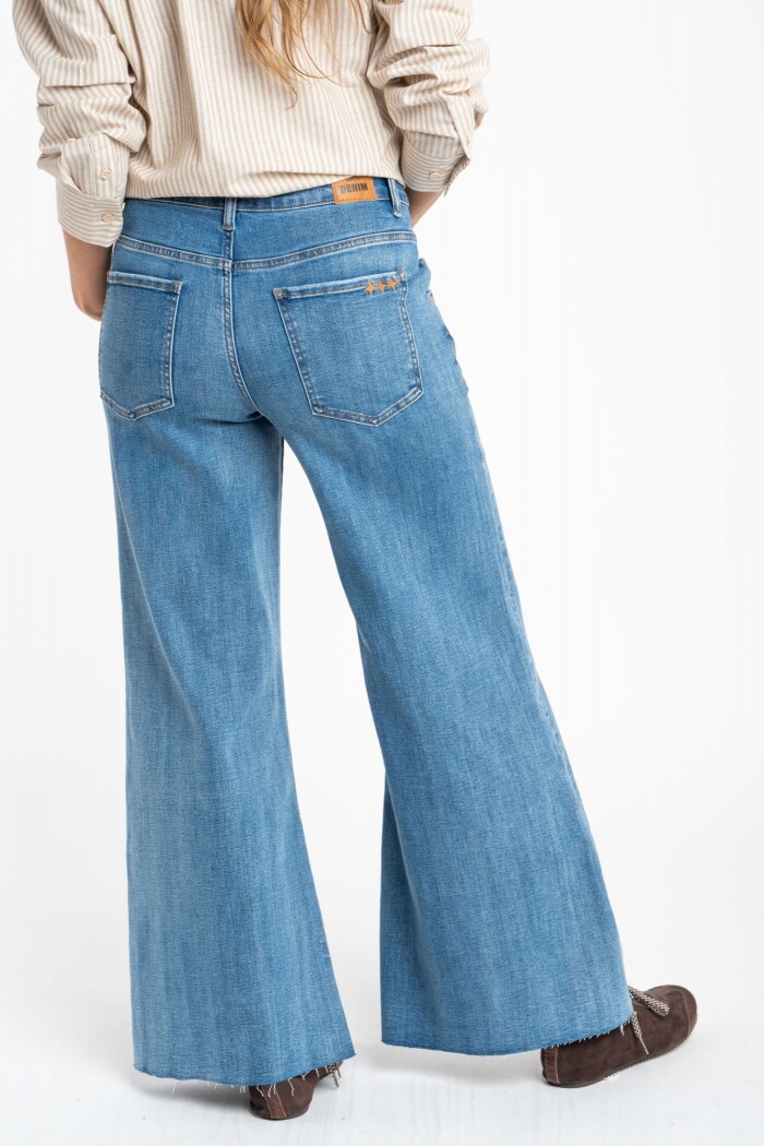 Jean Lemon Mama Flared Wide Leg Denim