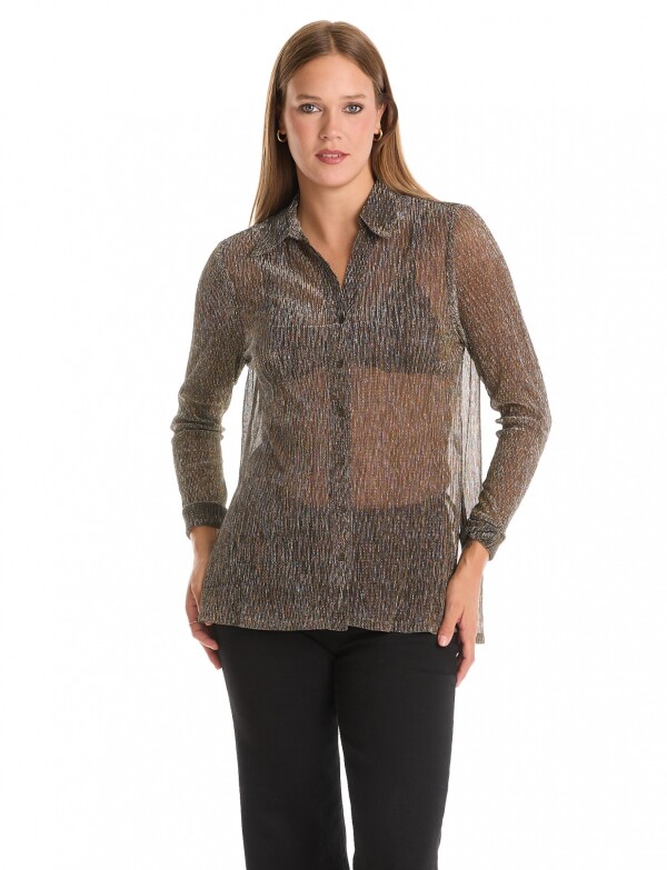 Camisa Lurex NEGRO/DORADO