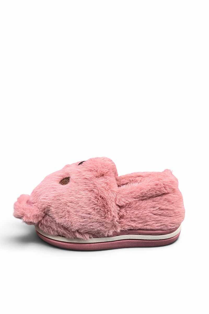 PANTUFLA NIÑOS CERRADA DISEÑO OSO Rosa