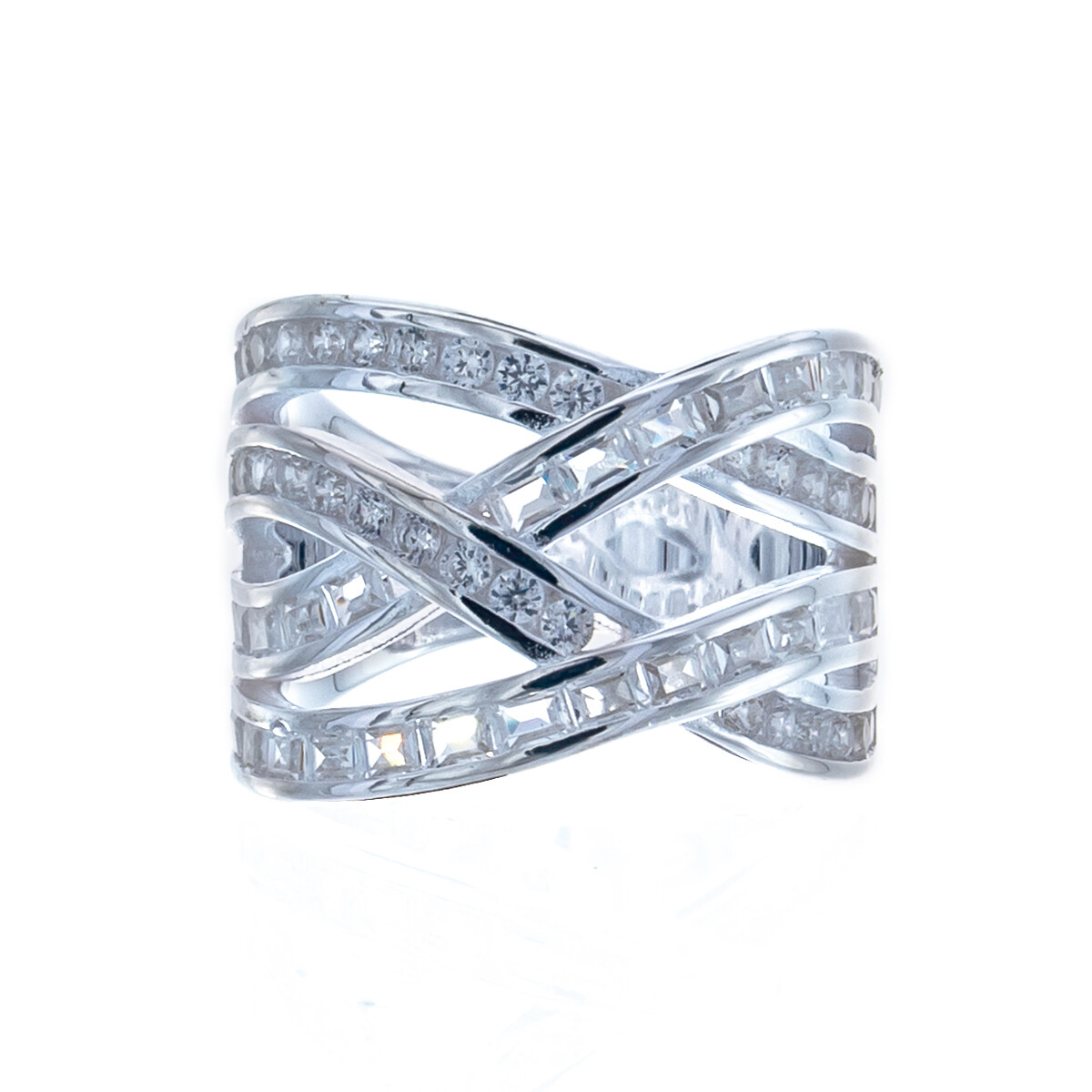 Anillo de plata 925 y circonias. 