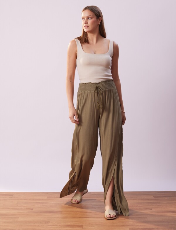 Pantalon Wide Leg Cordel OLIVA