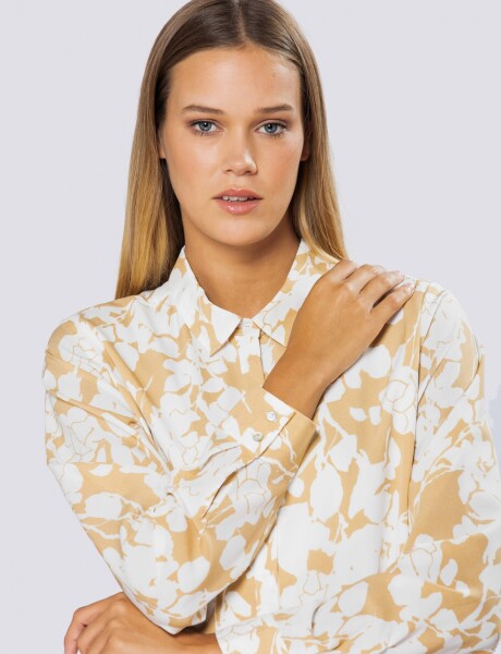 BLUSA ESTAMPADA Mostaza