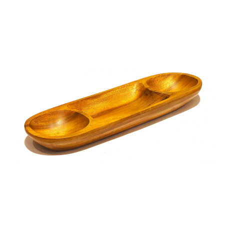 Copetinero Oval de Madera 3 Divisiones Natural
