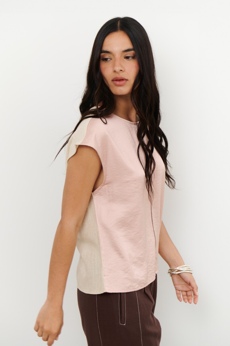BLUSA LINO SATEN ROSA