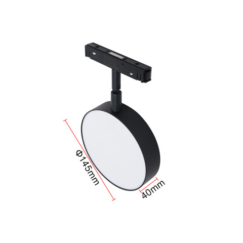 Spot Led p/riel magnét. red negro 9W cálida 24° ZU0543