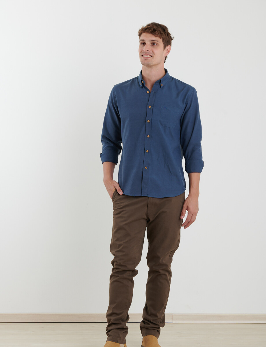 012587 CAMISA HARRINGTON LABEL Azul Oscuro