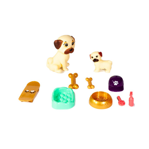Perro y Cachorro En Blister con Accesorios 20*5*30cm Perro Y Cachorro En Blister Con Accesorios 20*5*30cm