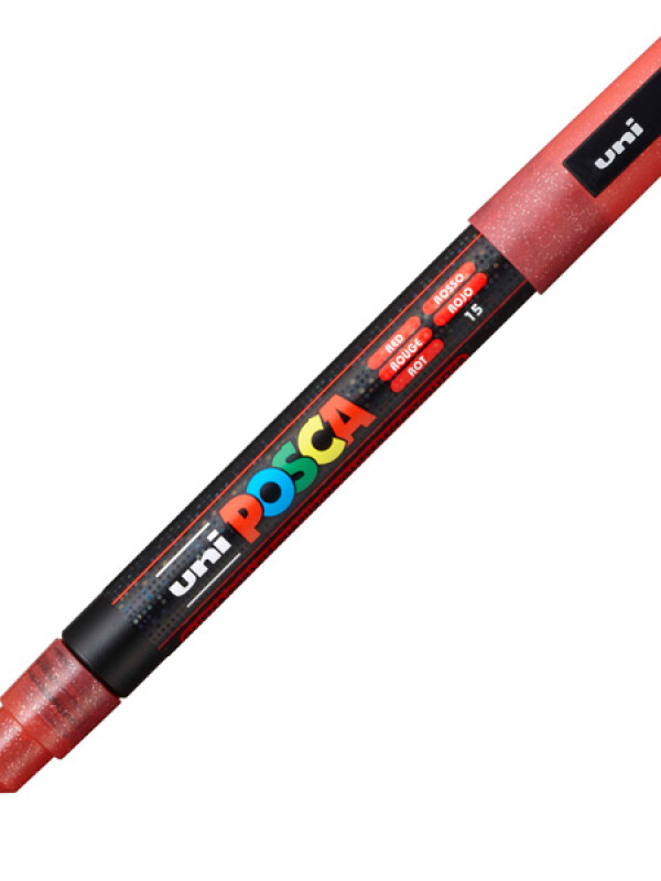 MARCADOR UNI POSCA 1.3 MM ROJO GLITTER N/A