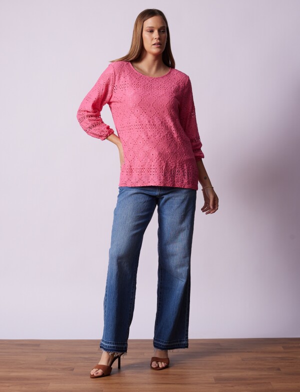 Blusa Broderie FUCSIA
