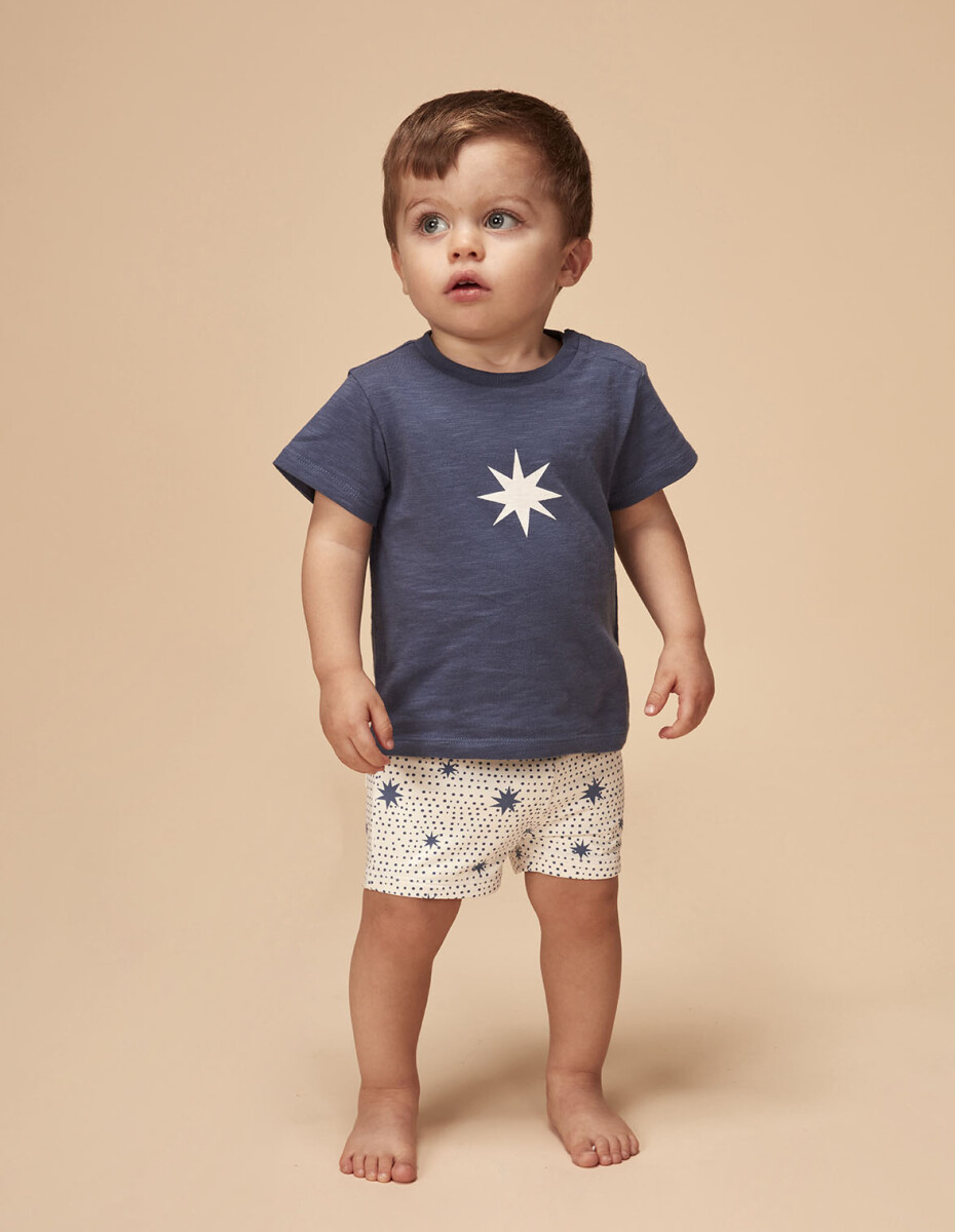 Traje De Baño Estampado Estrellas - Azul Medio Oscuro 