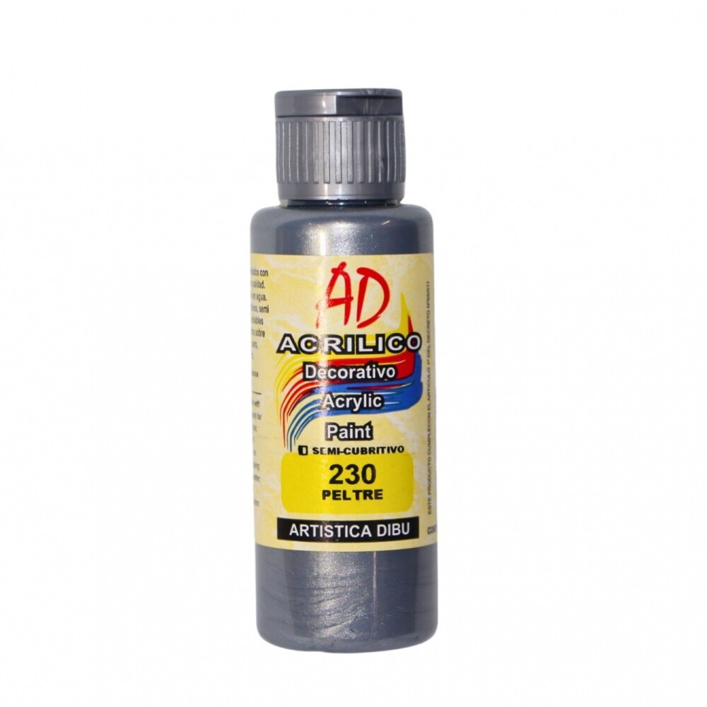 PINTURA ACRILICA ARTISTICA DIBU 60 ML. DIFERENTES COLORES COLOR PELTRE 230