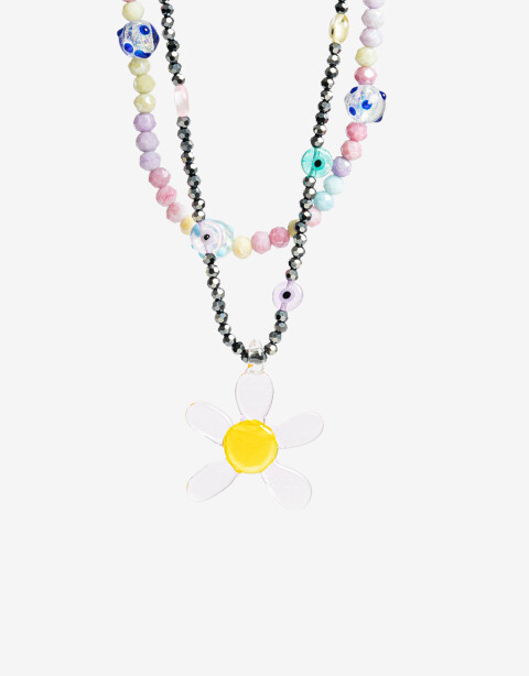 Collares Cortos Color Collar Corto Beads Y Dije - Combinacion Multicolor
