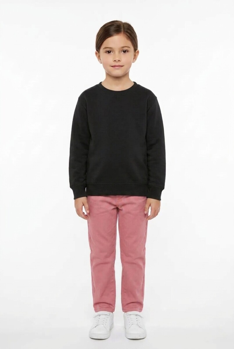 Buzo deportivo básico escote redondo - Negro 