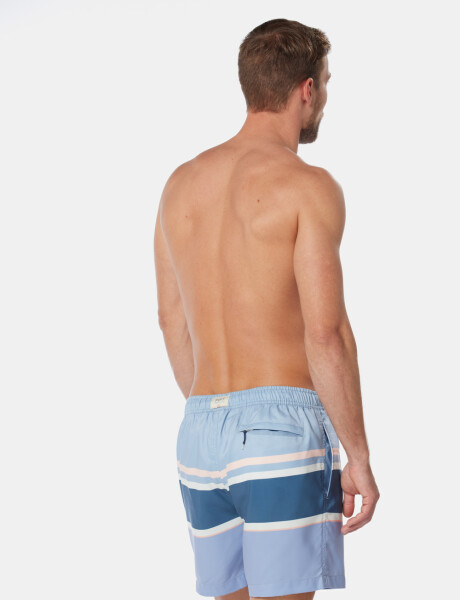 SHORT DE BAÑO RAYADO Azul