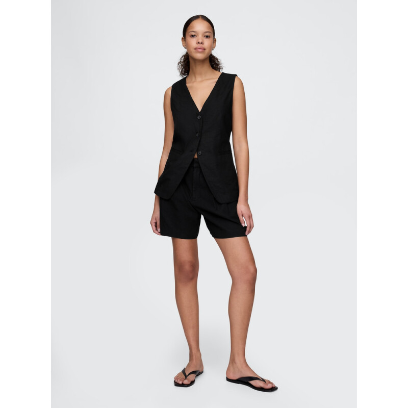 365 LINEN SHORT TRUE BLACK V2