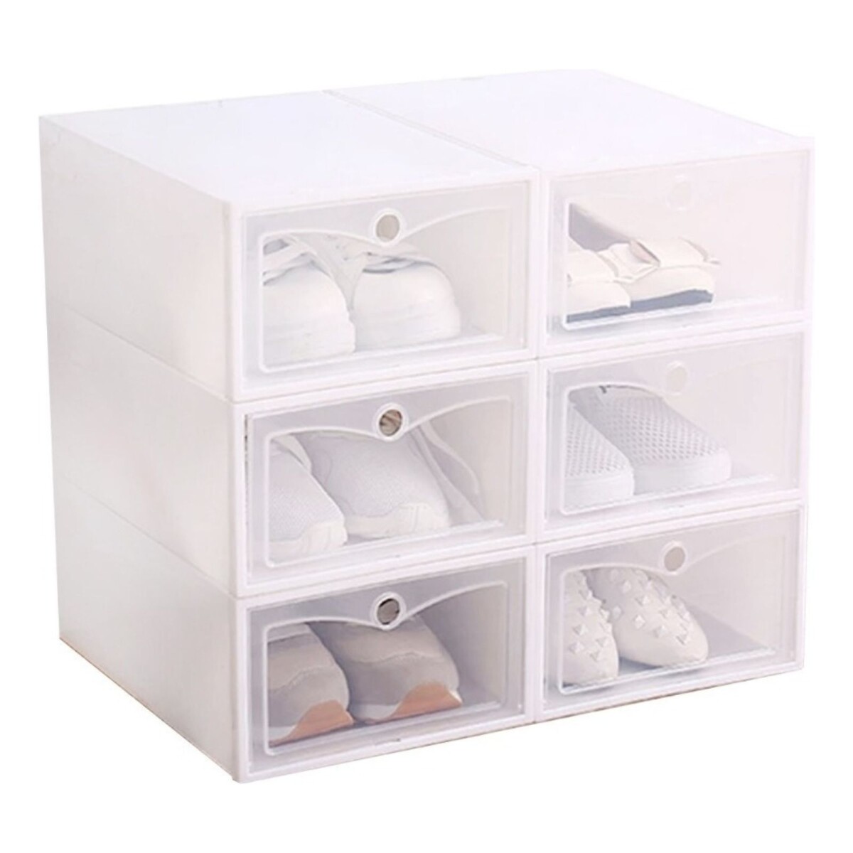 Caja Organizadora Zapatos Zapatera 12 Unidades Caja Apilable - Color Variante Blanco 