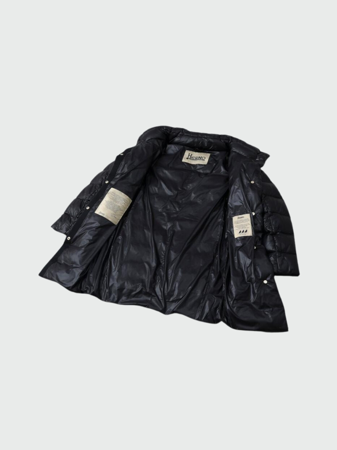 Herno-Campera de nylon rellena de plumas, Dora Negro