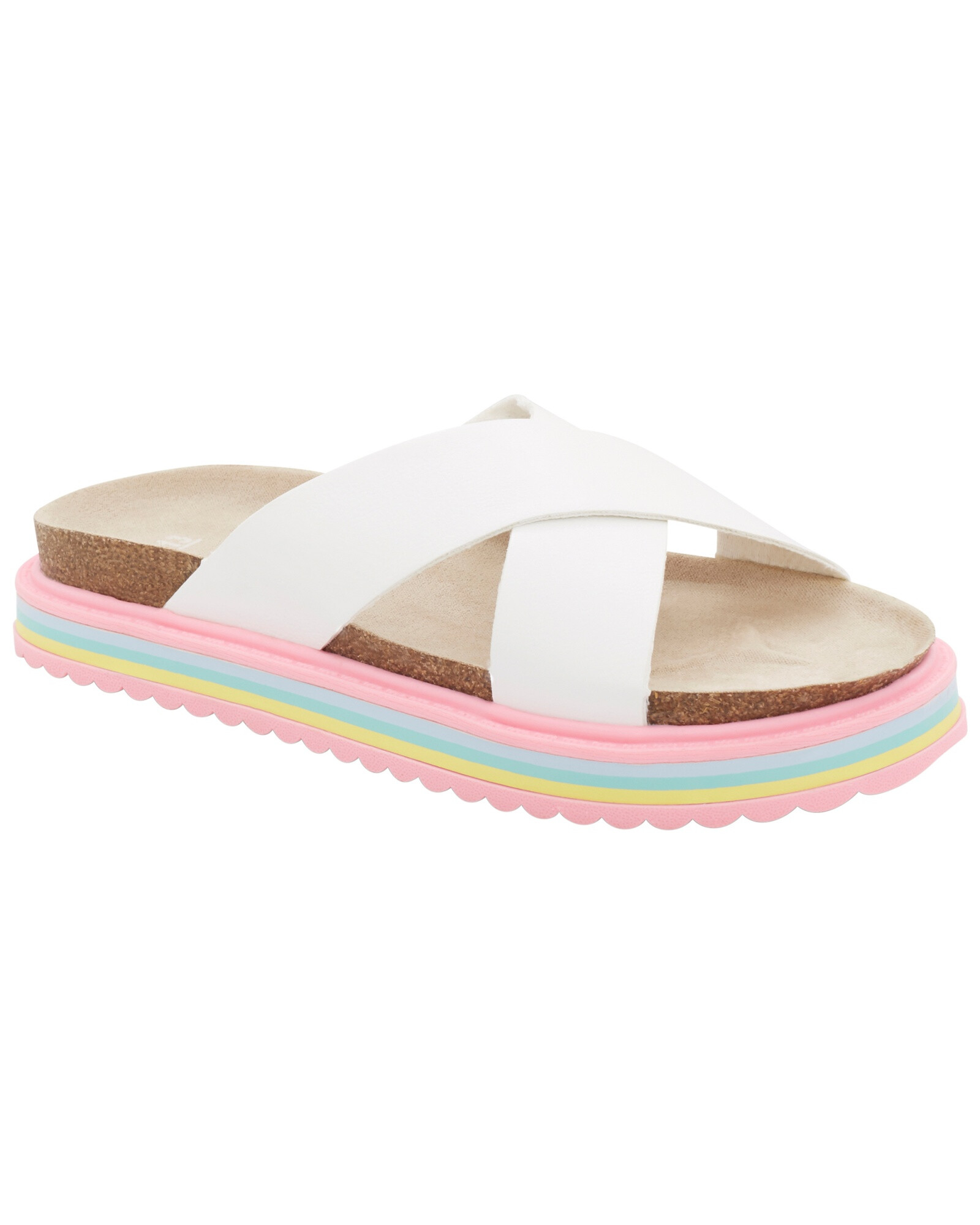 Sandalias sin talón, diseño con suela arcoíris Sandalias sin talón, diseño con suela arcoíris