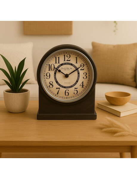 RELOJ DE MESA HIERRO D20X22X5.5CM VINTAGE RELOJ DE MESA HIERRO D20X22X5.5CM VINTAGE
