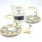 Set de té para dos personas vip cerámica Dorado y blanco