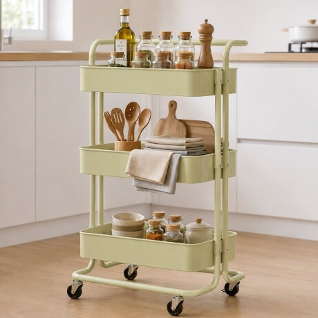 Carrito Organizador Metálico Multiuso Verde - 3 niveles Carrito Organizador Metálico Multiuso Verde - 3 niveles
