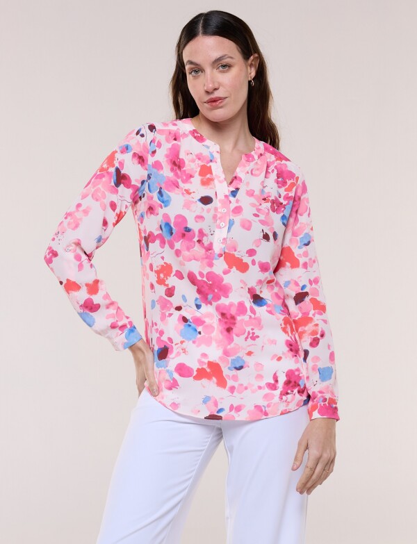 Blusa Gasa Print ROSA/MULTI