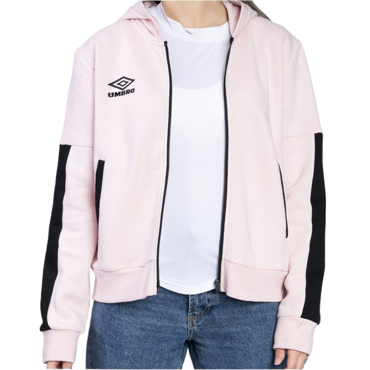 Campera de Mujer Umbro Esme Dama - Rosa Melange - Negro 