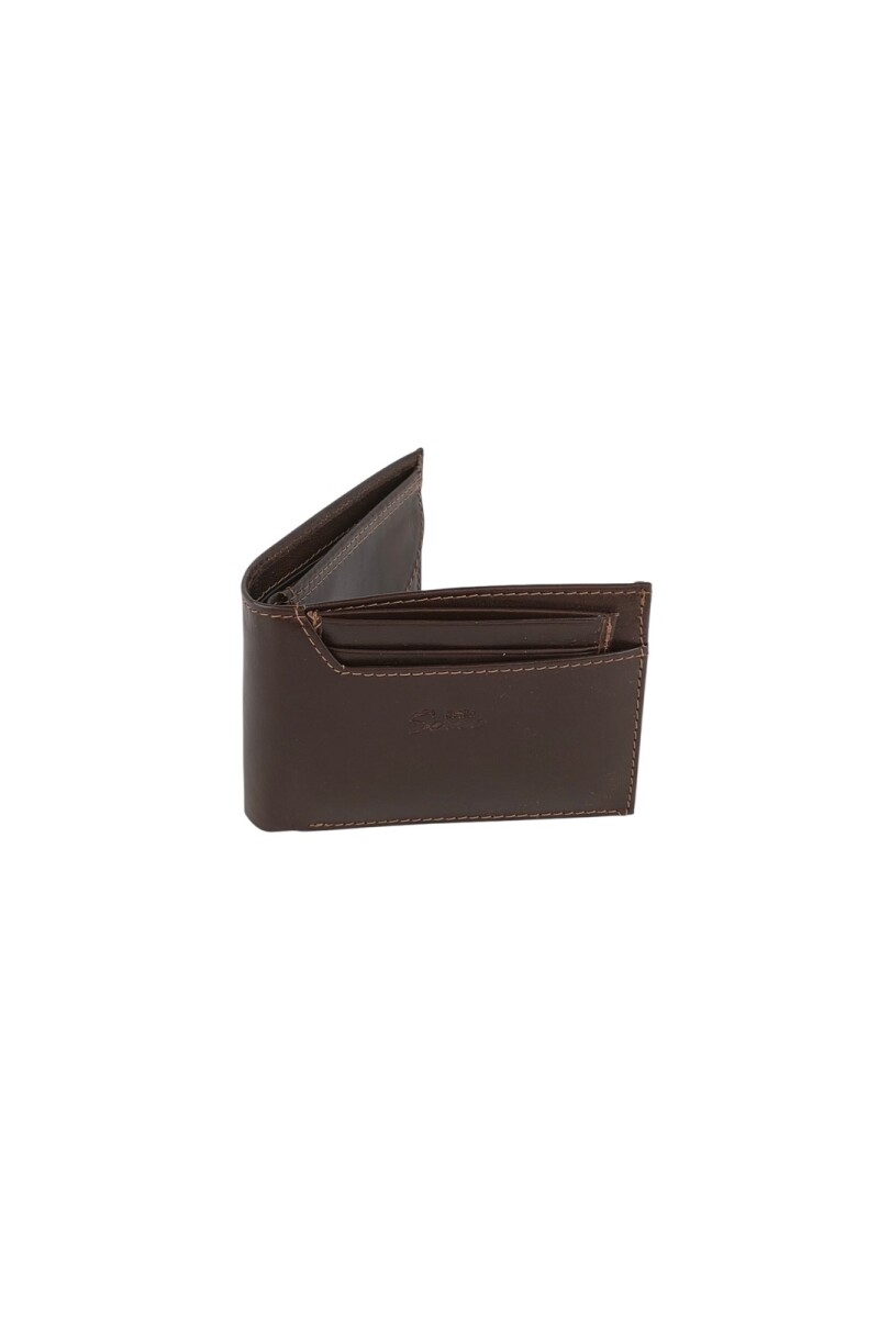 Billetera grande con tarjetero extraible Marron