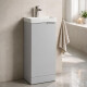 MOBILIARIO BAÑO BACHA Y MUEBLE MDF LAQUEADO GRIS MATE GAMAS DE GRIS