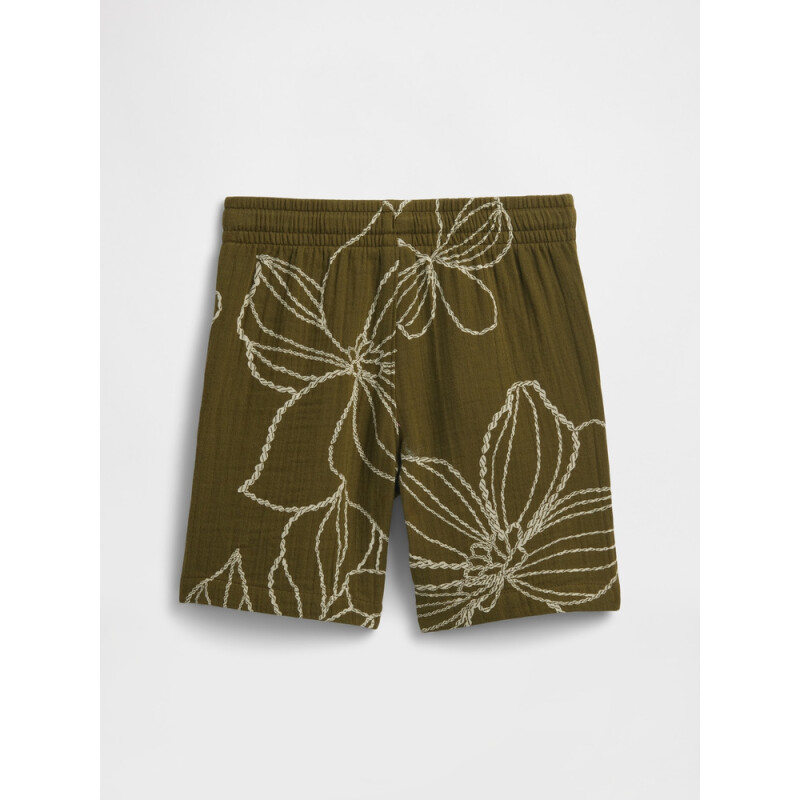 V-PO GAUZE WVN SHORT SP OLIVE FLORAL SU25