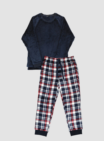 Pijama coral fleece men Azul