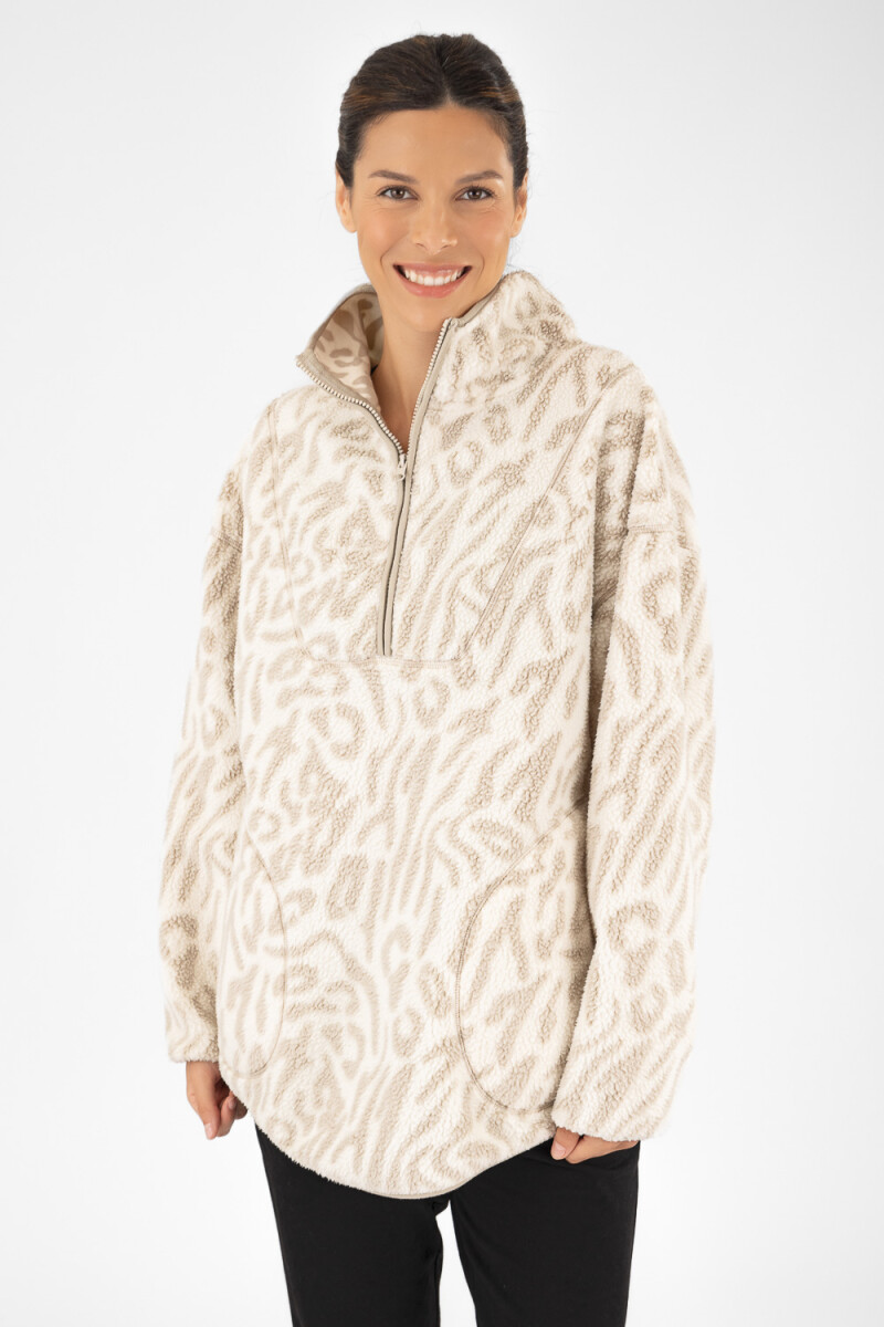 Sweater sherpa animal - Beige 