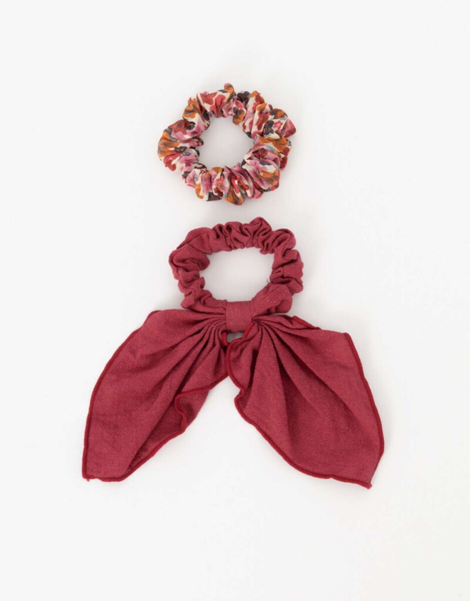 Set De Scrunchies Combinados - Combinacion Bicolor 