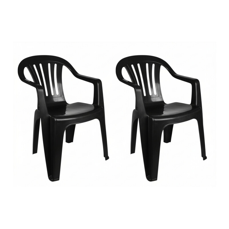 Set x2 Sillas Bela Vista con apoya brazos NEGRO