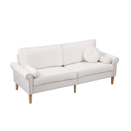 Sillón Sofá Florencia 3 cuerpos + Almohadones Blanco