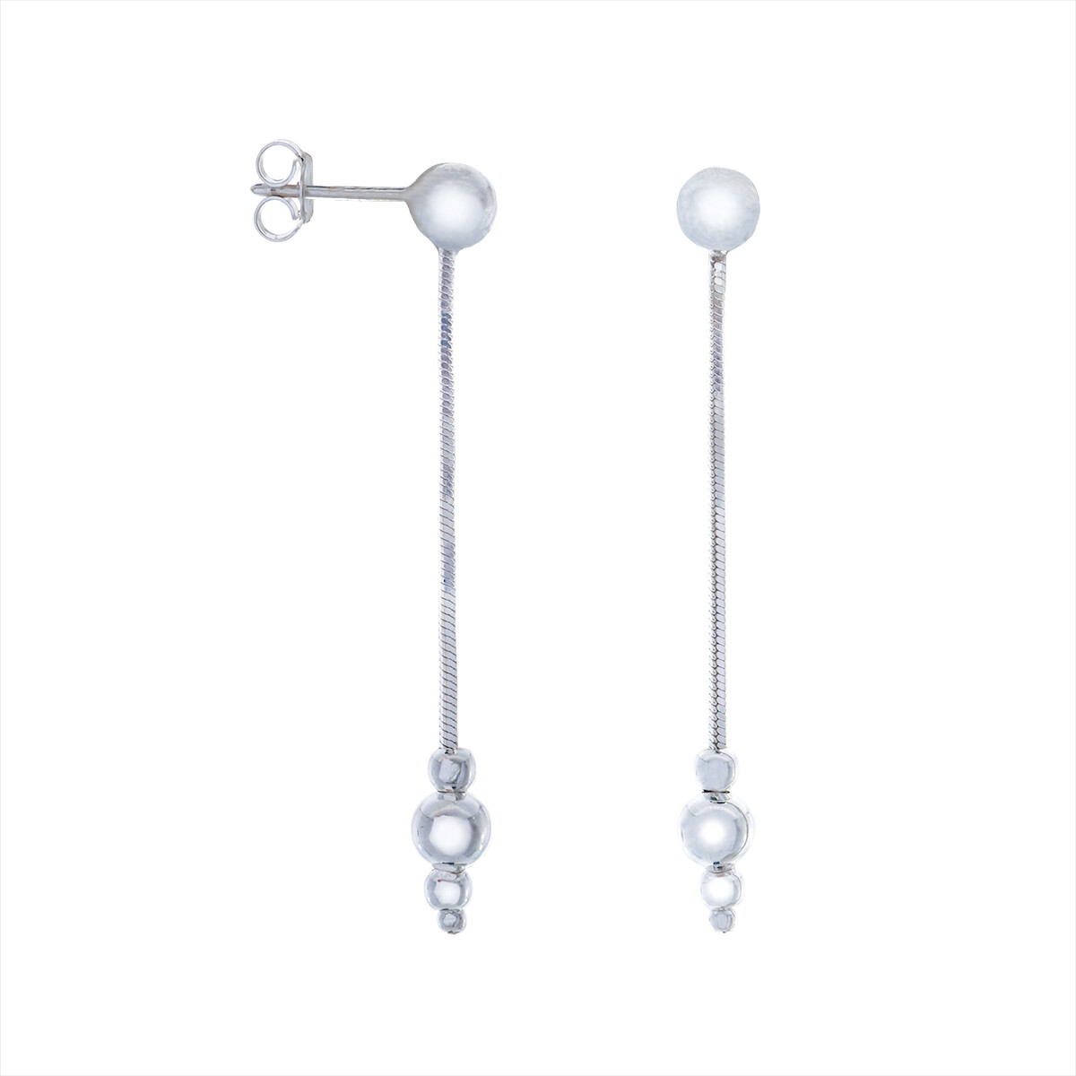 Caravanas de plata 925 con cuentas. 