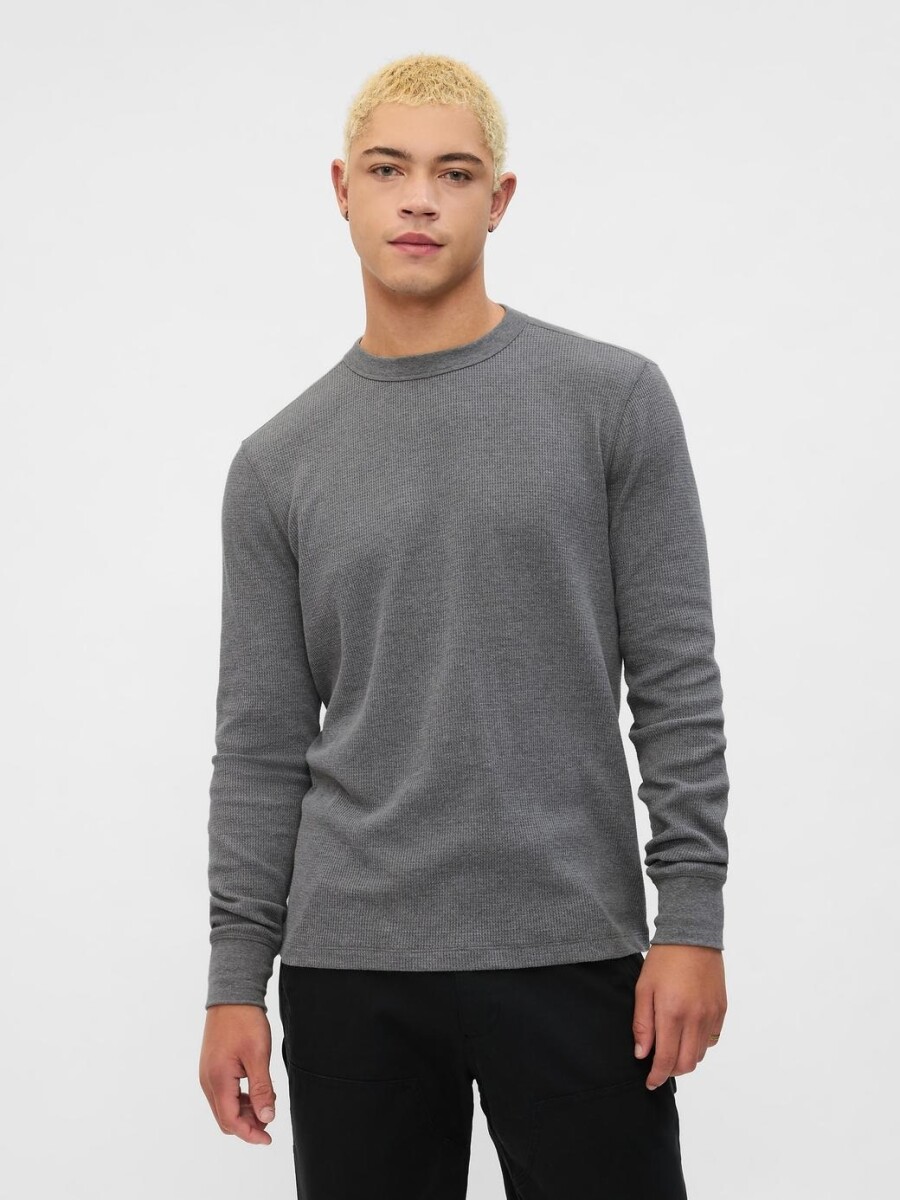 Buzo Waffle Hombre - Heather Grey 