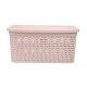 Set x2 Caja simil ratán 4 lts ROSADO