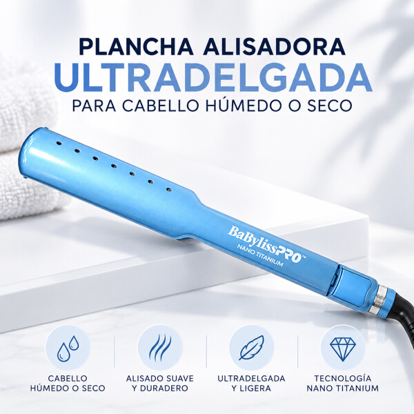 Plancha Alisadora Babylisspro Bnt4083ar Nano Titanium Para Cabello Húmedo Y Seco PLANCHITA DE PELO BABYLISSPRO 4083