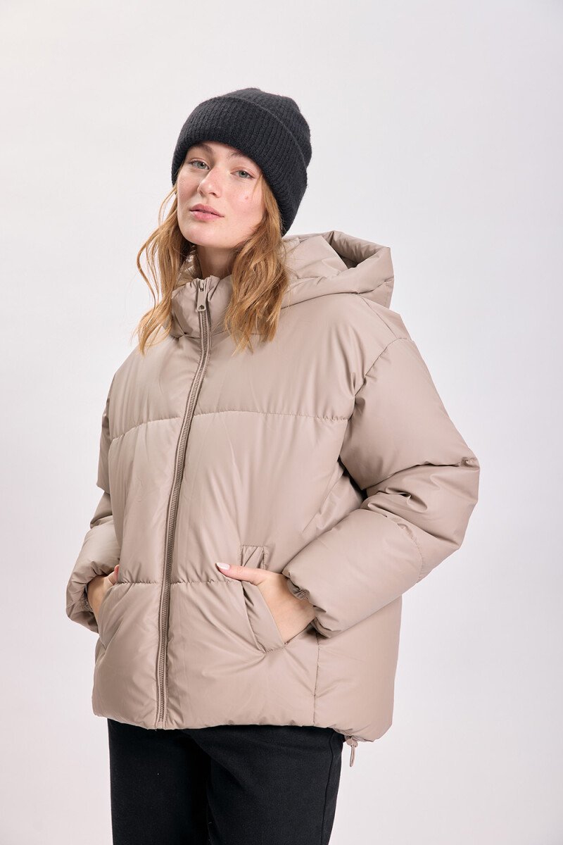 Campera de abrigo capitoneada Tostado