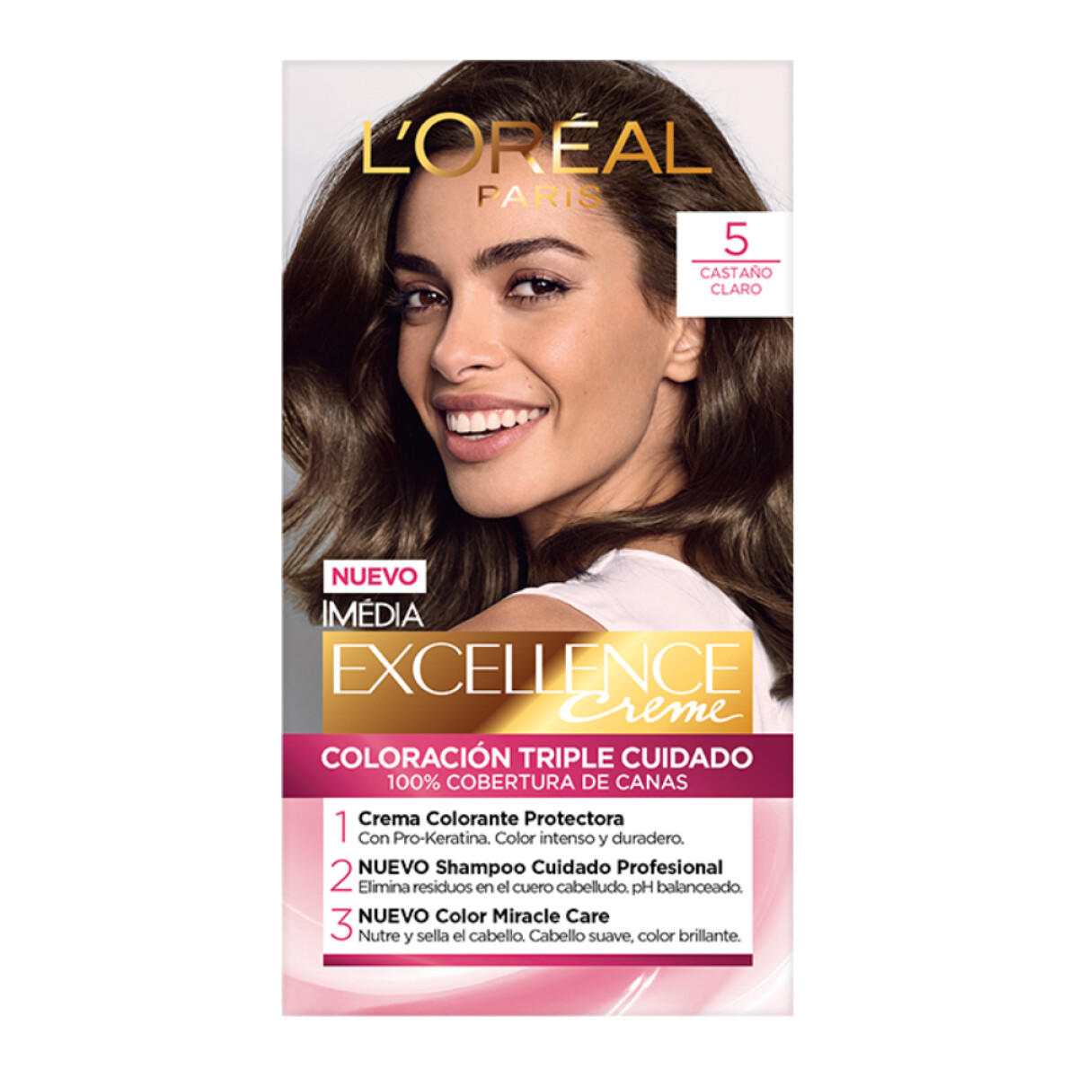 Tinta L'Oréal Paris Excellence Creme N°5 Castaño Claro 