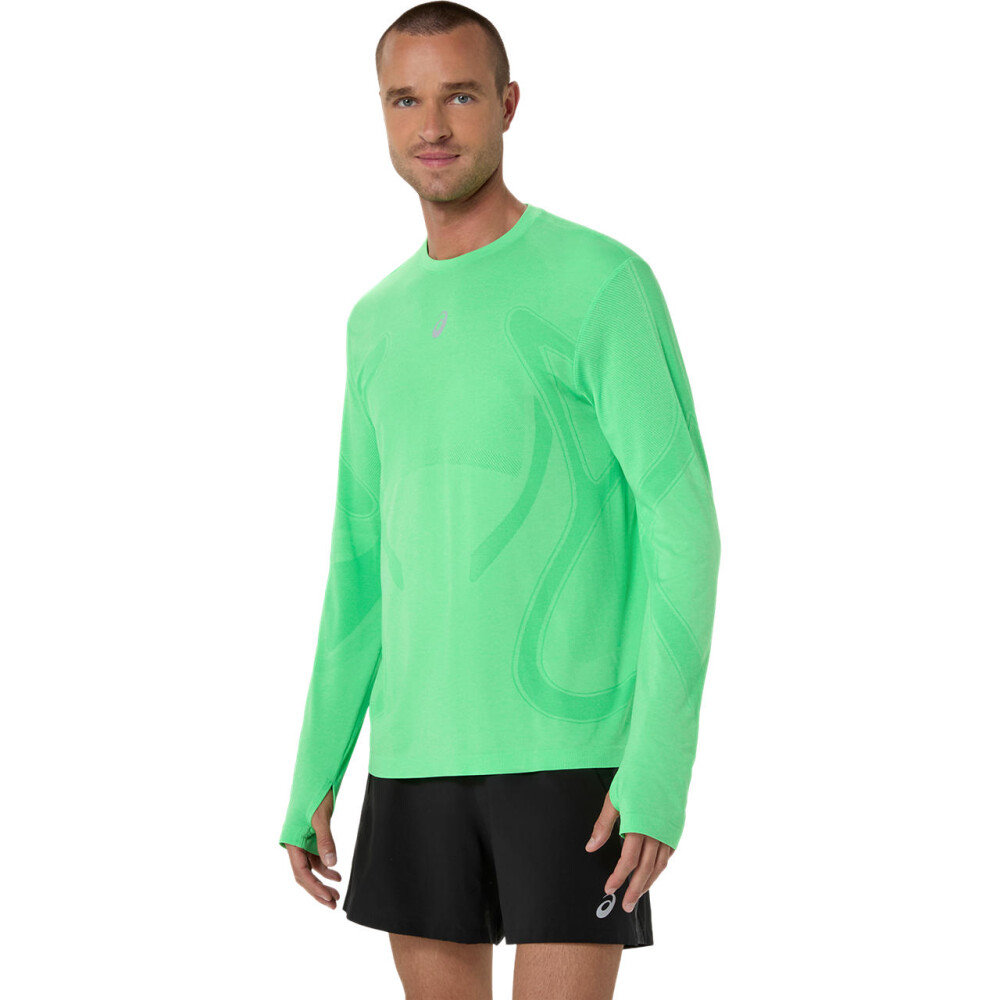 Polo Running Road Seamless LS Top C Hombre Vital Green/illuminate Green