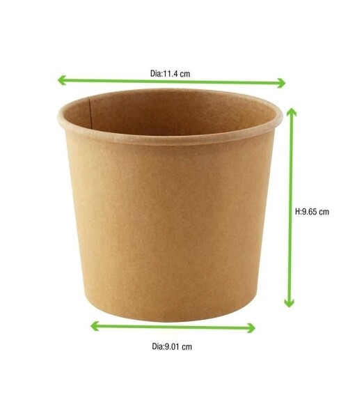 Recipiente cilíndrico de cartón kraft laminado - 50 u Recipiente cilíndrico de cartón kraft laminado - 50 u