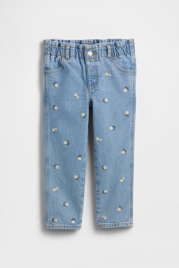 Jean Mom Toddler Niña Light Wash