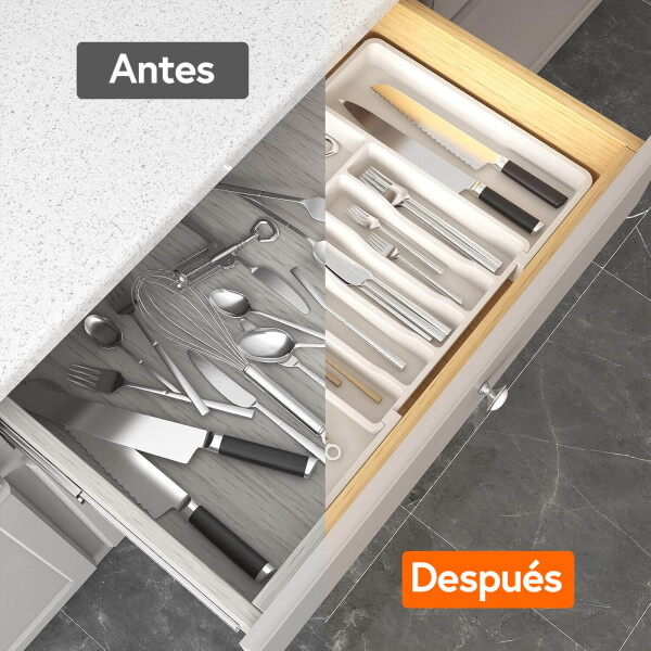 Organizador Cubiertos Extensible Cajon Utensilios Cubertero IMBACK Blanco Organizador Cubiertos Extensible Cajon Utensilios Cubertero IMBACK Blanco