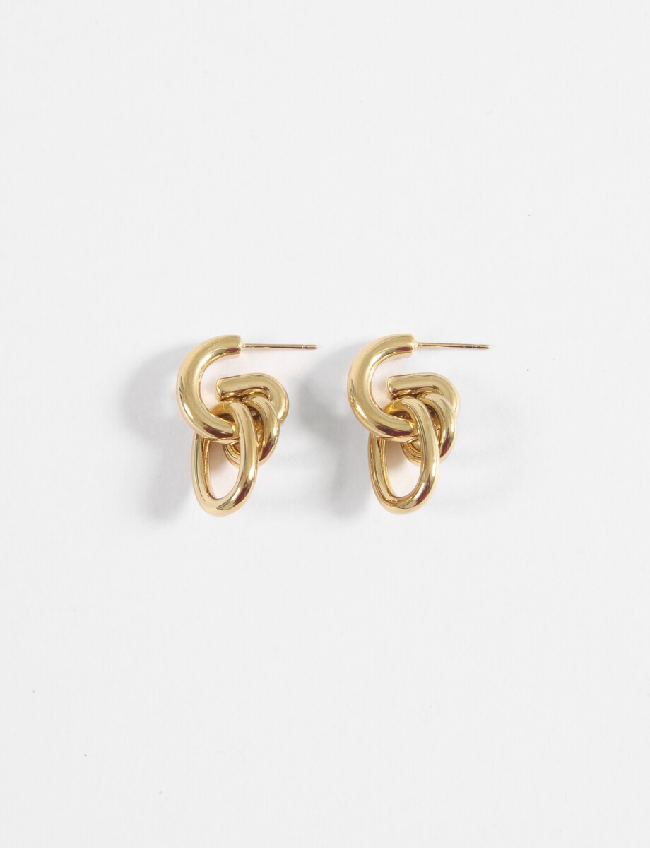 Caravanas eslabones acero - dorado 