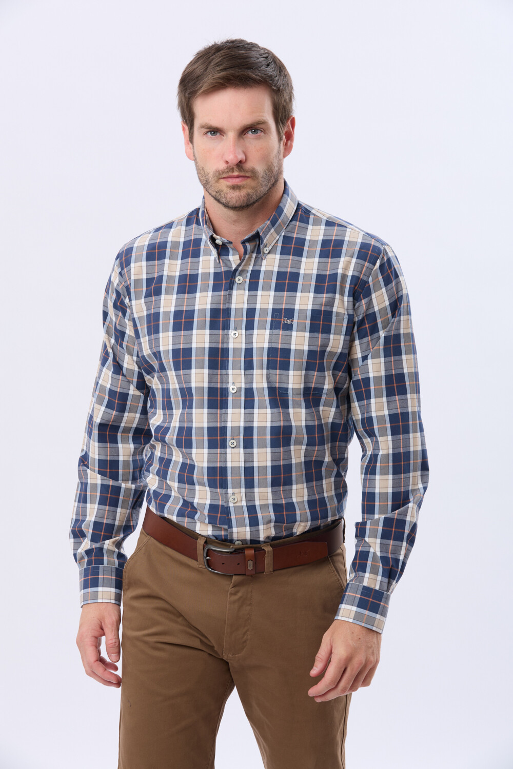 CAMISA SPORT A CUADROS Beige