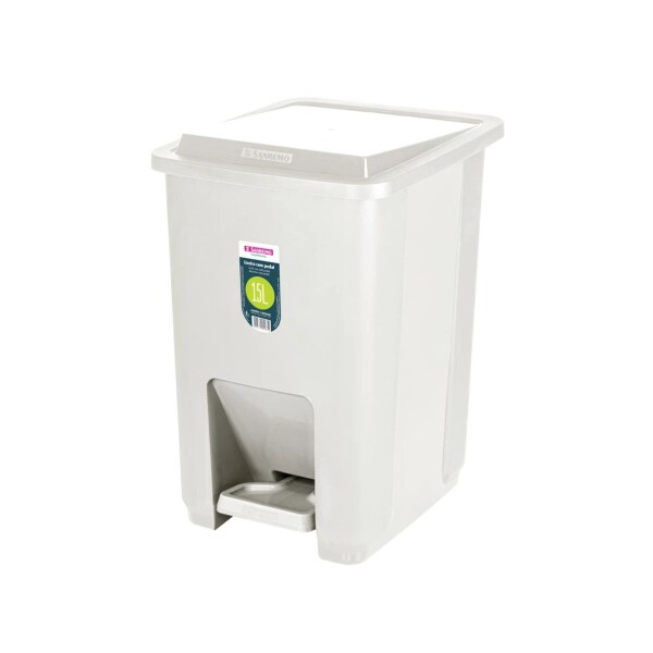 BASURERO CON PEDAL 15LT SANREMO Beige