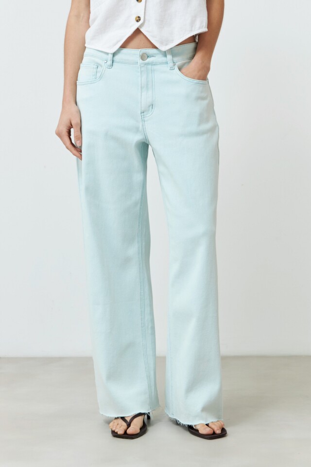 Jeans wide leg Alanis verde agua
